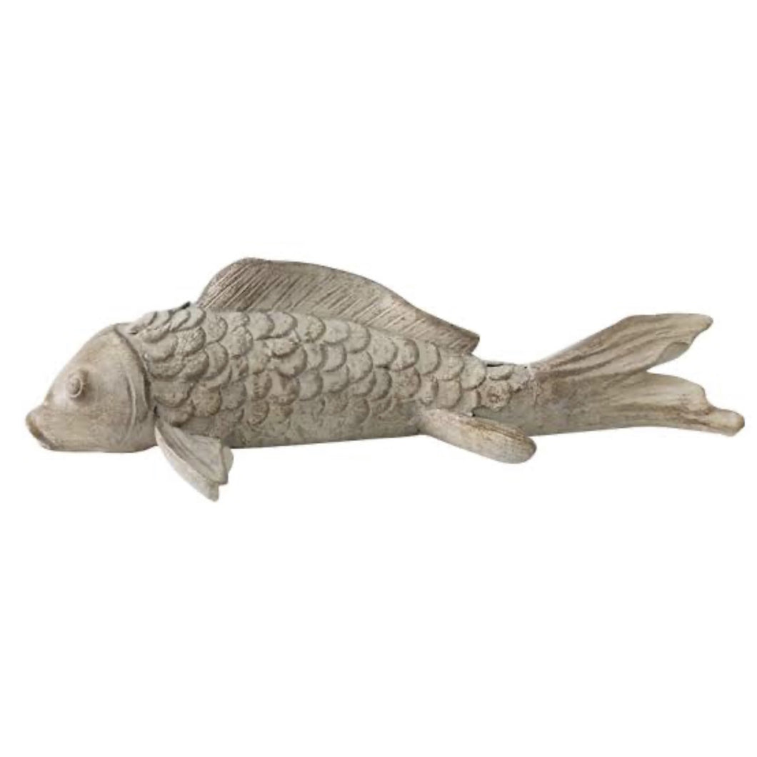 Fiske Fish Resin Sculpture - White