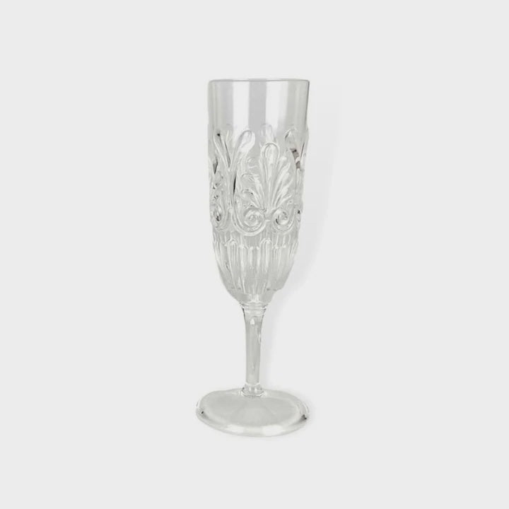 Acrylic Scollop Champagne Flute - Clear