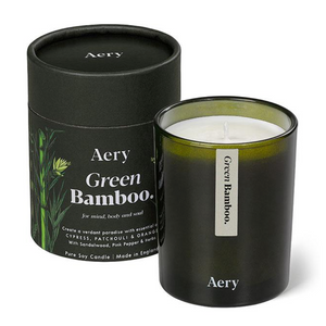 Aery Botanical Green Soy Candle - Green Bamboo