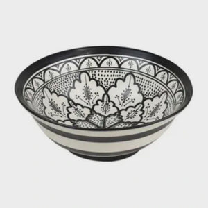 Aleah Ceramic Bowl 21cm - Black/White