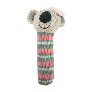 Knit Rattle - Koala Pink