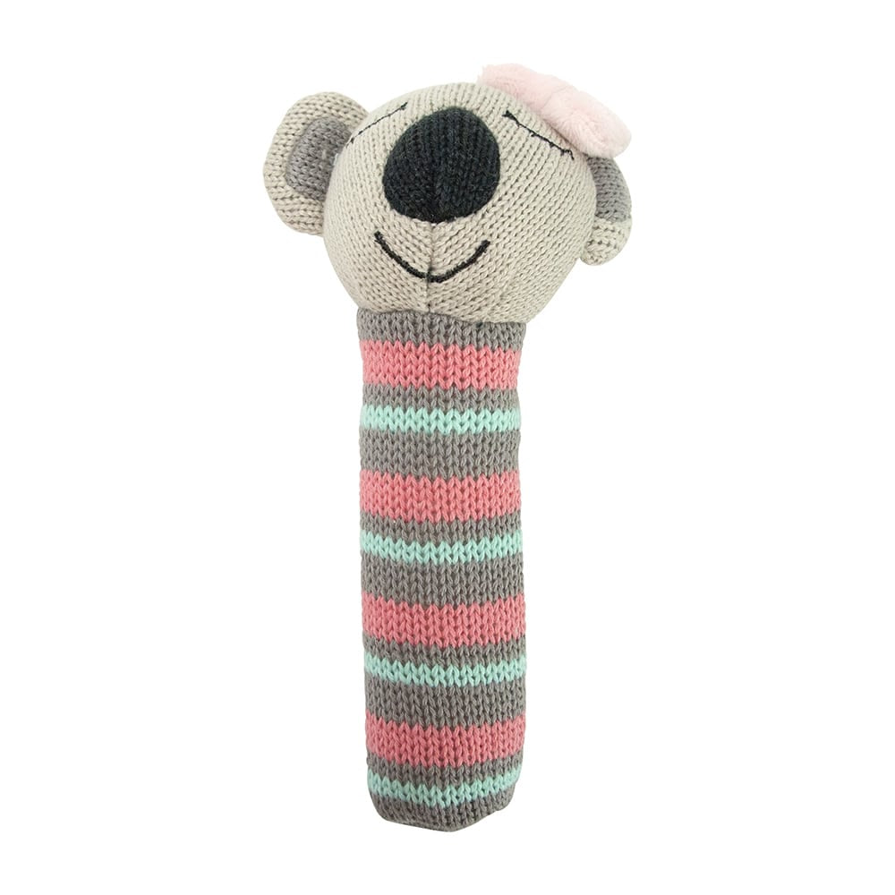 Knit Rattle - Koala Pink