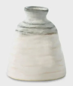 Bodhi Ceramic Vase Medium - 7x8cm Ivory/Blue