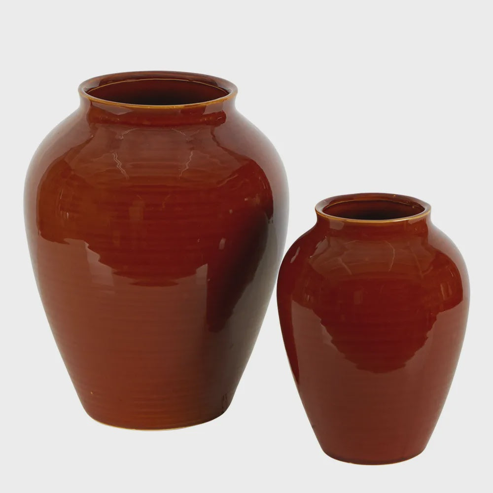 Carmen Ceramic Vase Caramel 24cm