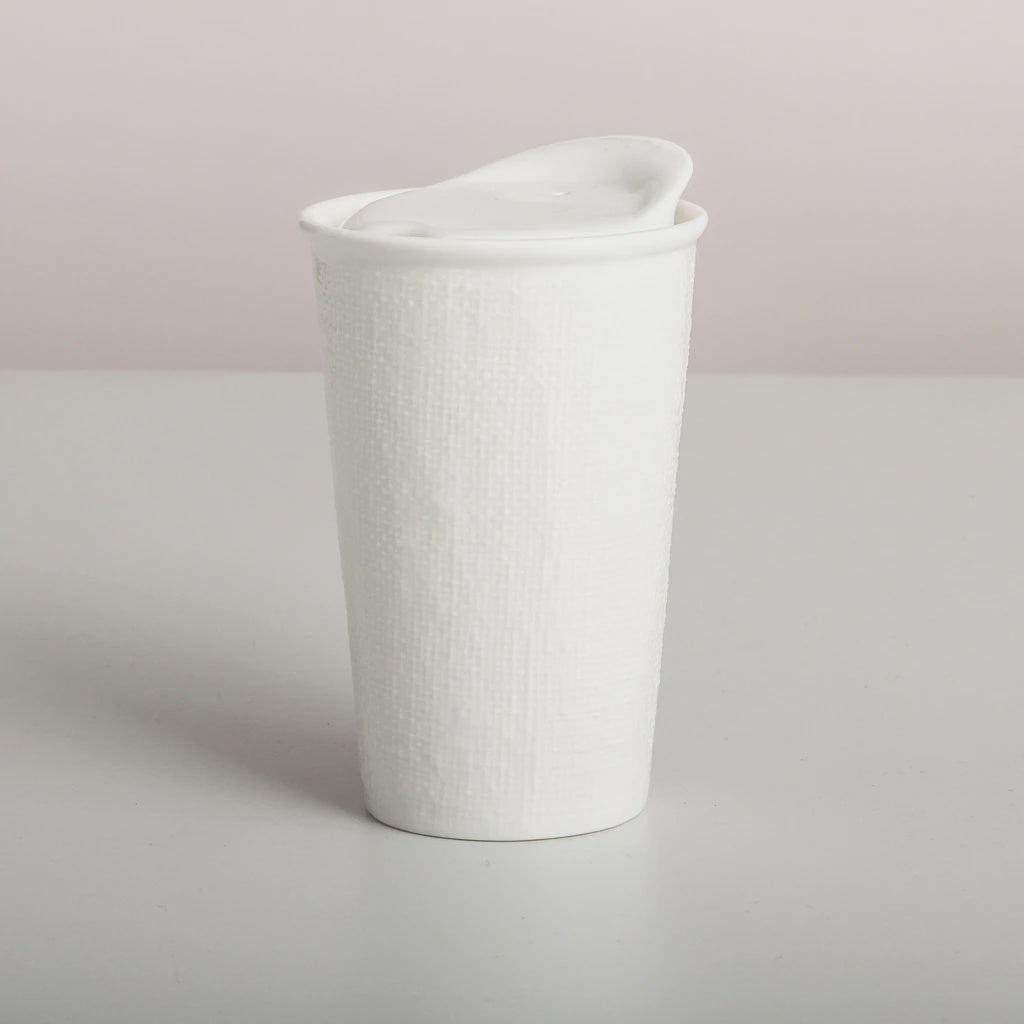 Ceramic Keep Cup Tall - White Linen