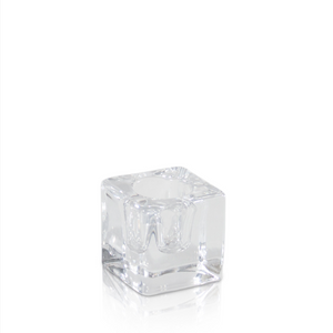 Glass Cube Taper Holder 4x4cm