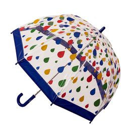 Kids PVC Birdcage Umbrella - Raindrops