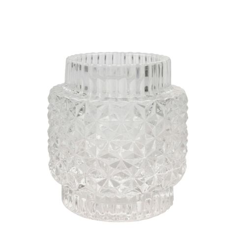 Crease Glass Tealight Large Clear