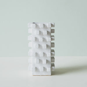 Cubist Vase - Small White 24cm