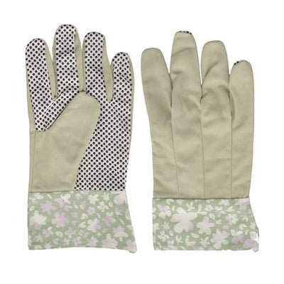 Ditsy Canvas Gloves 24cm - Sage