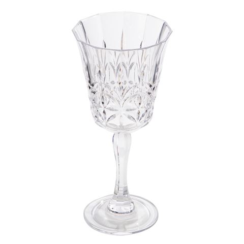 Acrylic Crystal Cut Wine Glass - Clear