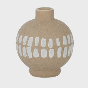 Flint Ceramic Vase - Natural/White 12.5x14.5
