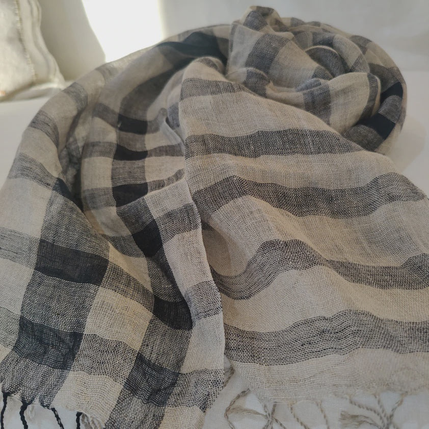 French deals linen scarf