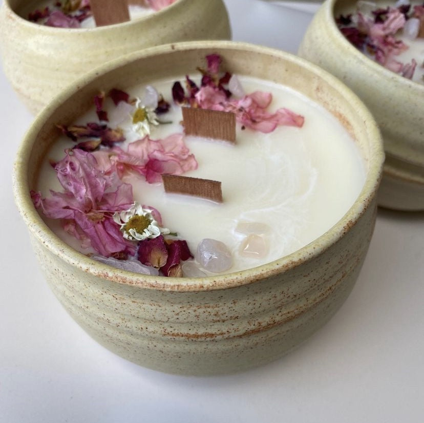 Floral + Citrus Earth Bowl Candle