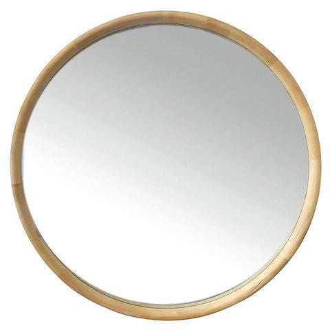 Inga Oak Round Mirror Natural - 90cm