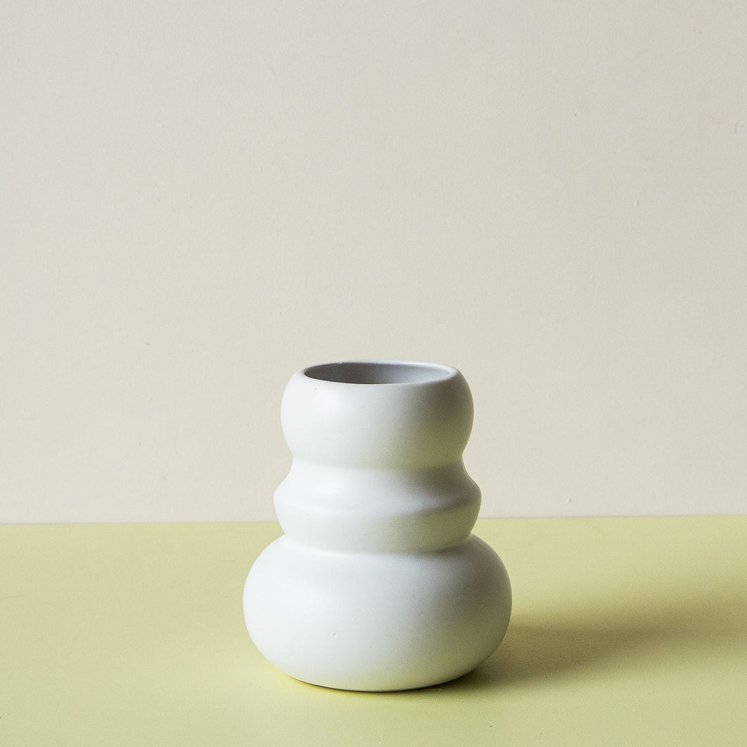 Klein Matte White Vase - Round