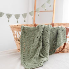 Load image into Gallery viewer, Handmade Crochet Blanket - Sage
