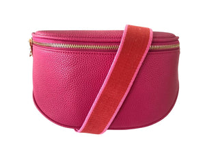 Vegan Leather Sling Bag - Pink