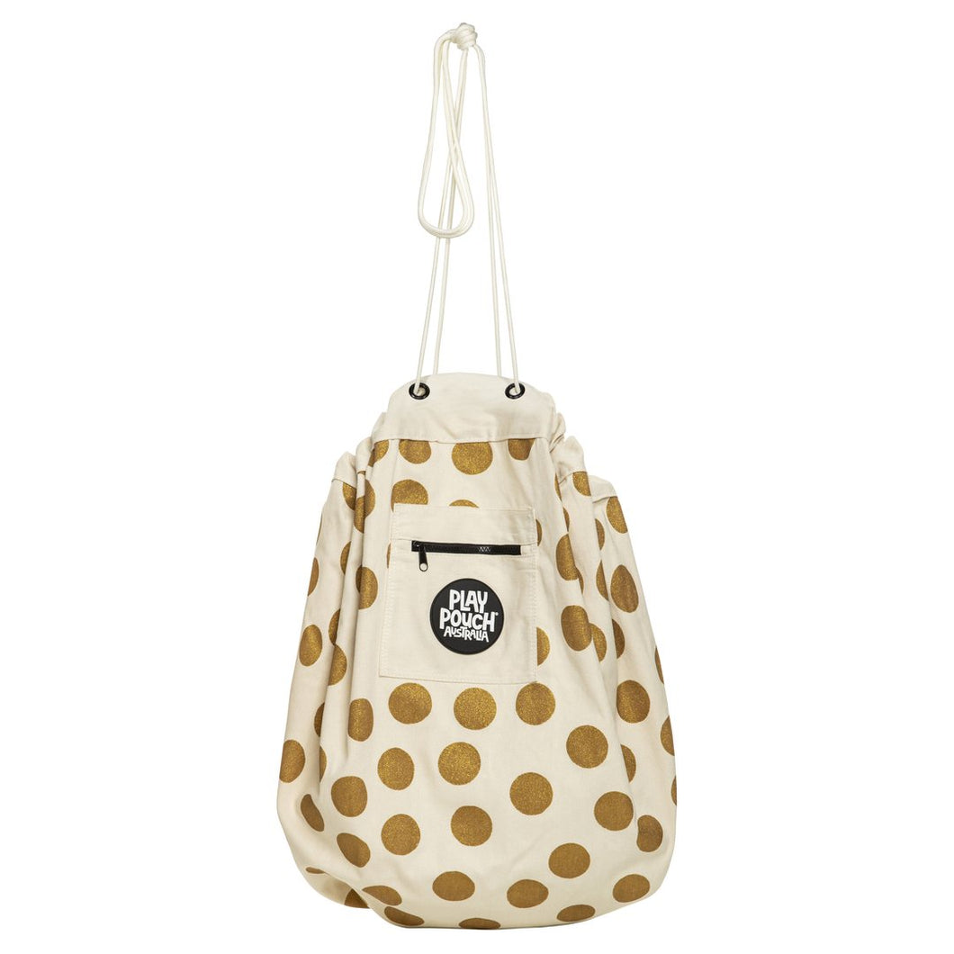 Printed Play Pouch - Glitter Gold Dots