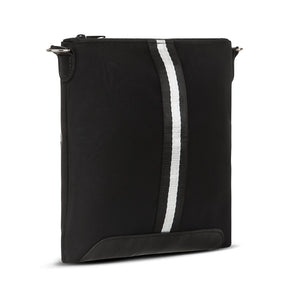 Nylon Flat Cross Body Bag - Black