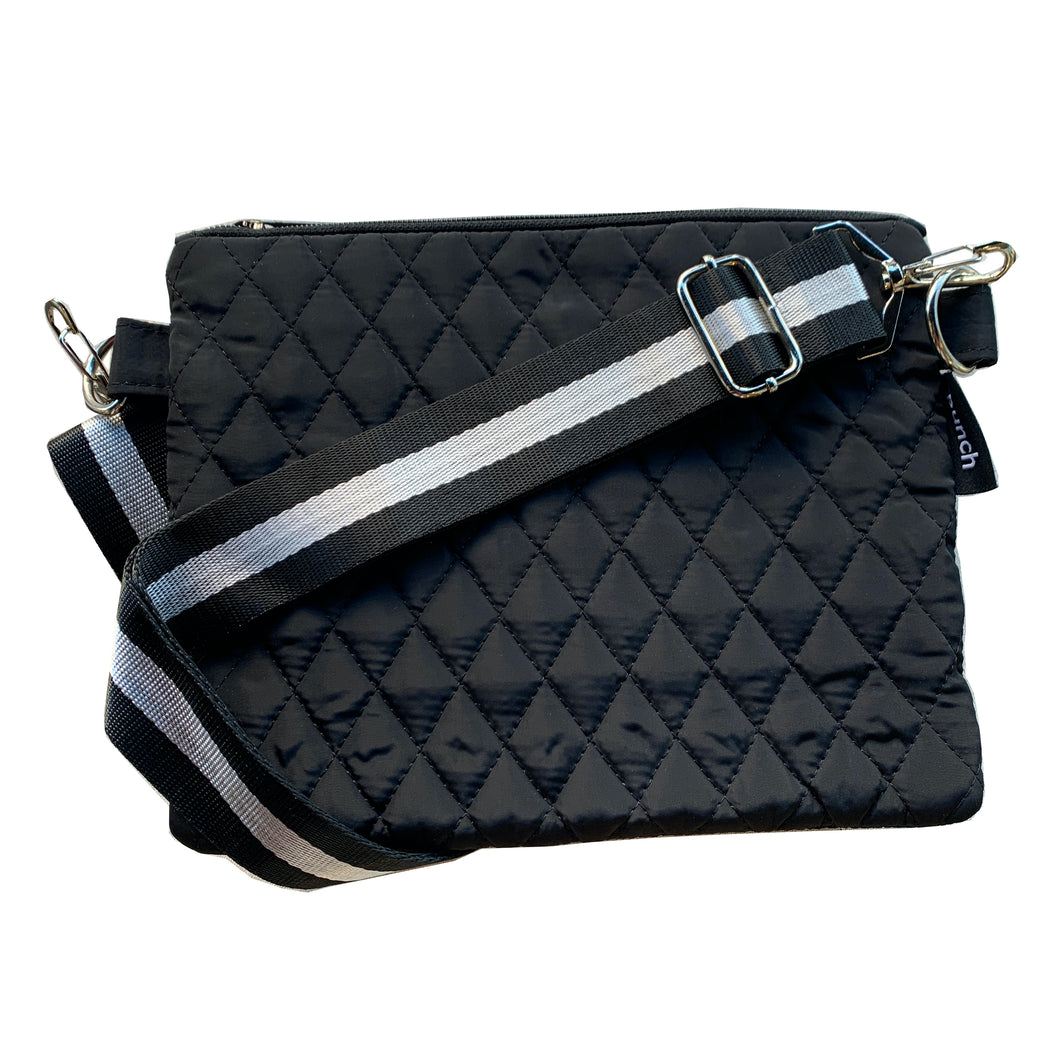 Flat Quilted Cross Body - Black