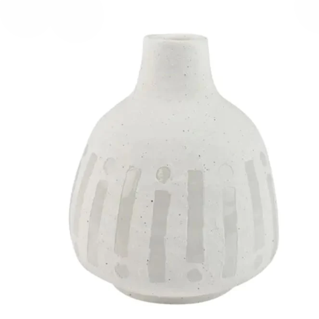 Pure Ceramic Vase 15x18cm White