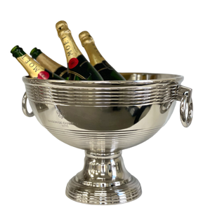 Round Ribbed Champagne Bucket w Ring Handles