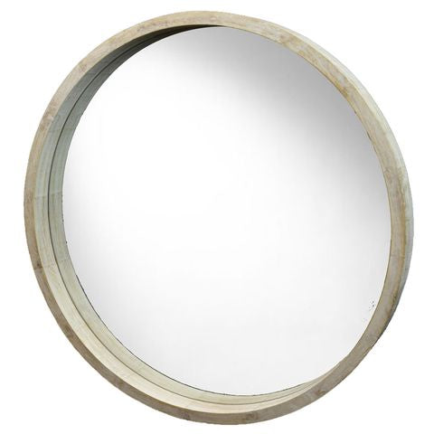 Round Natural Deep Rim Mirror - 62cm