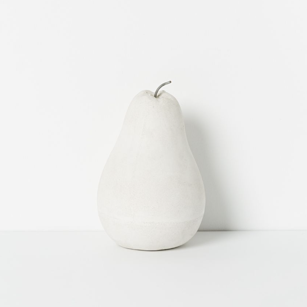 Rania Concrete Pear Medium - White