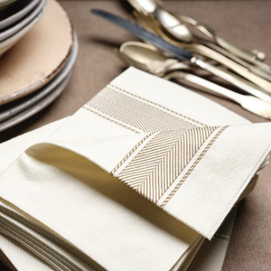 Extra Soft Napkins with Border Pk 50 - Brown