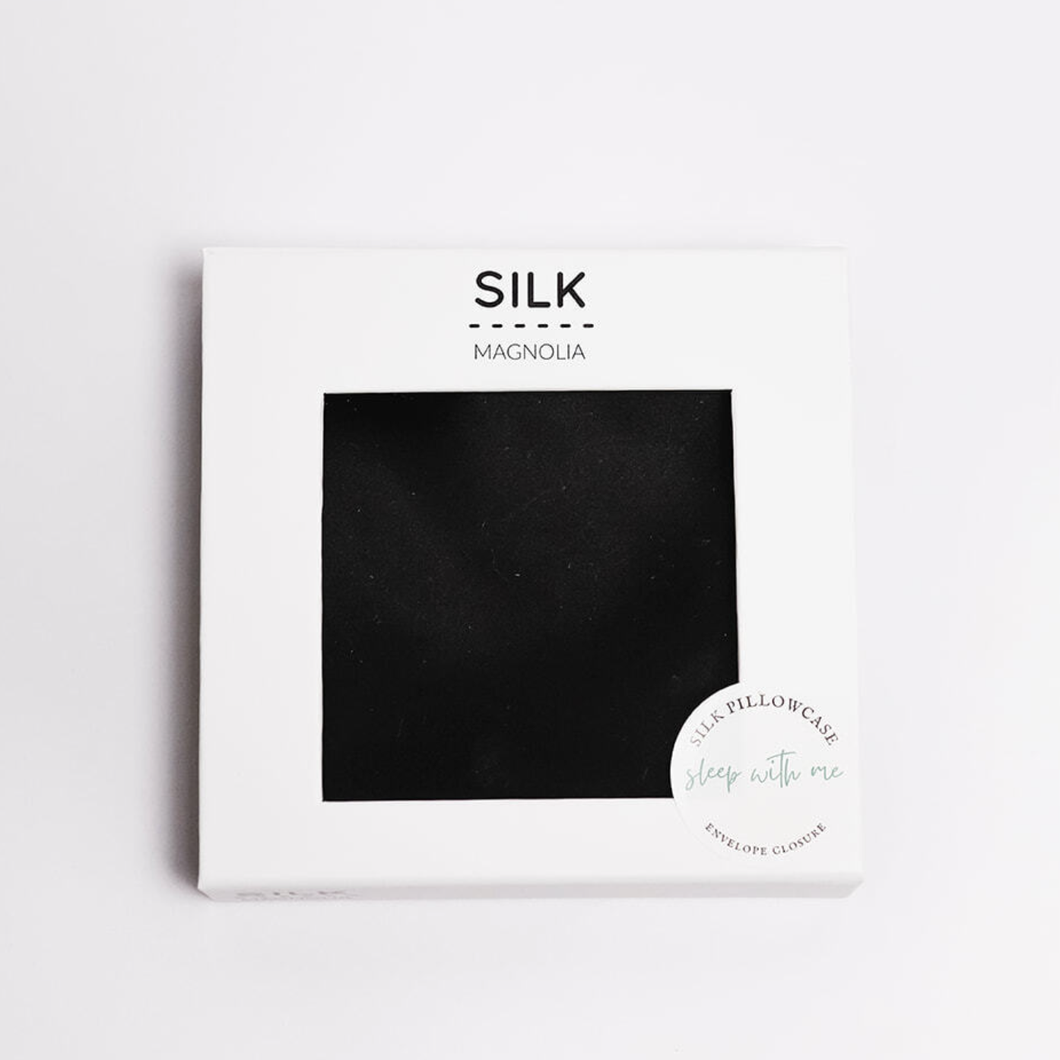Black  Pure Silk Pillowcase in Gift Box