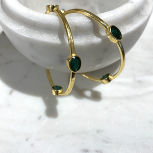 Zafino Gracie Hoop - Green Aventurine