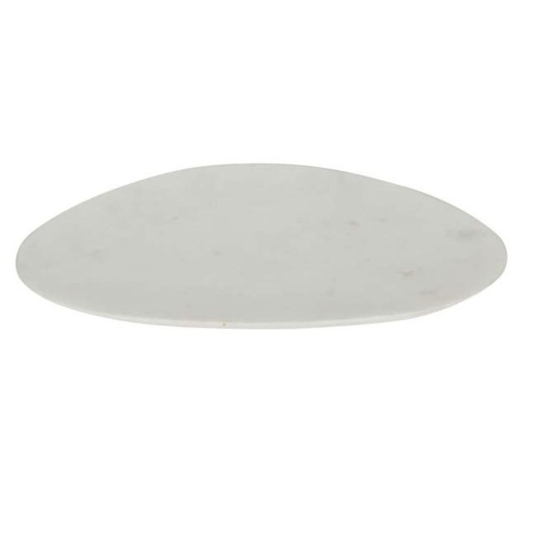 Ridge Marble Organic Plate Small - White