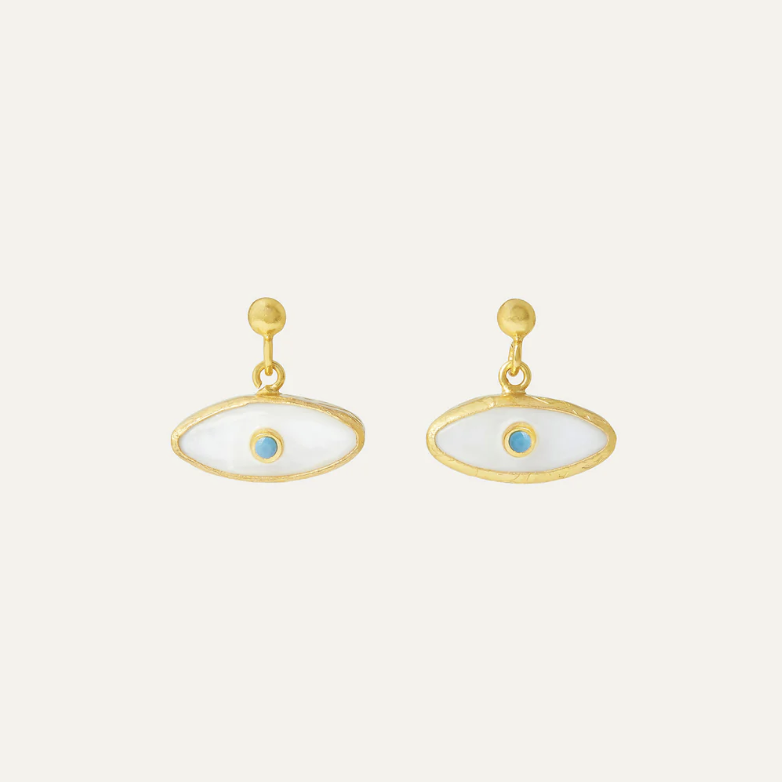 Aretha Mother-of-Pearl Eye Stud Earrings