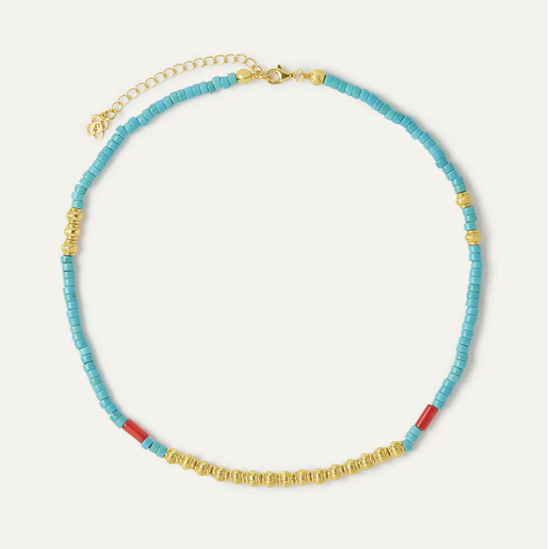 Bali Turquoise & Coral Necklace