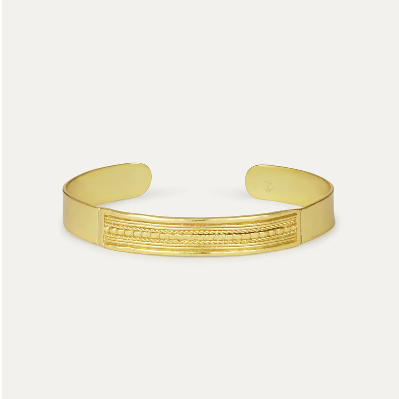 Horai Gold Textured Cuff Bracelet