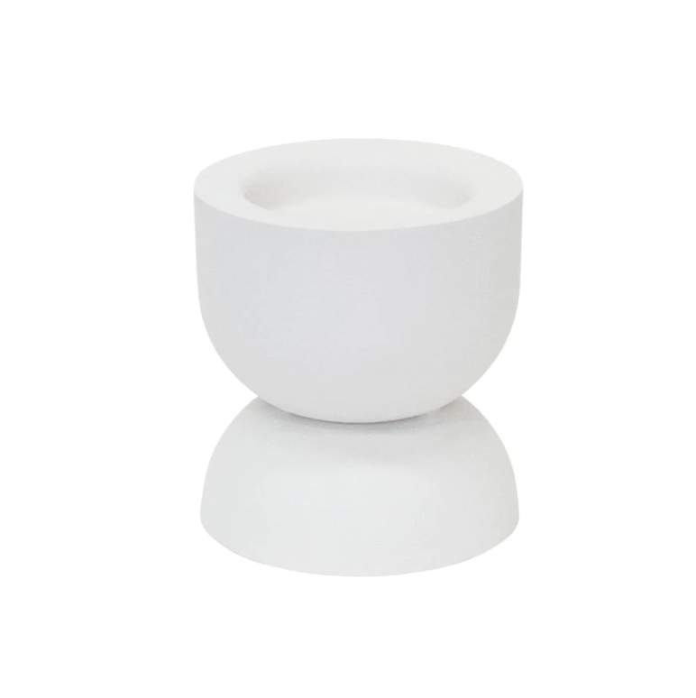 Amira Candle Holder Small White - 10x11cm