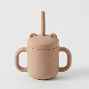 Henny Silicone Sippy Cup with Straw - Terracotta