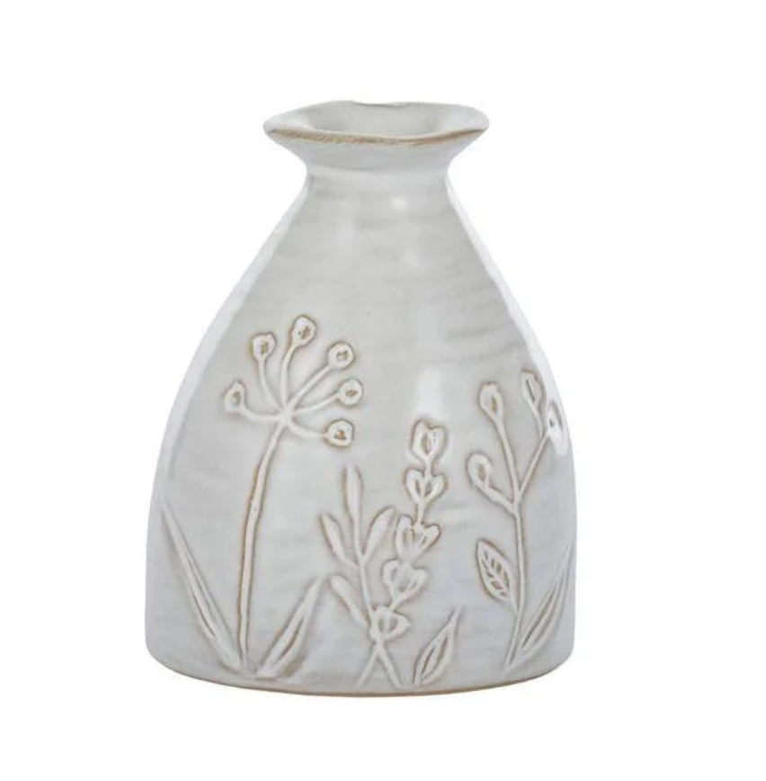 Oshi Ceramic Vase 8.5x11cm Ivory