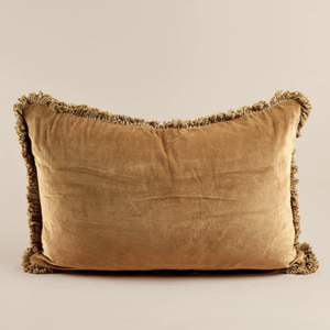 Velvet Lumbar Cushion - Nutmeg