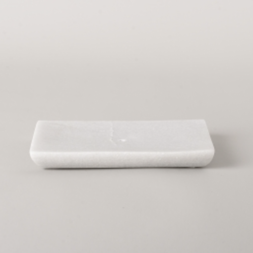 Rectangular Marble Soap Dish - White