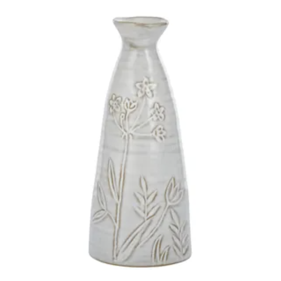 Oshi Ceramic Vase 7.5x18cm Ivory