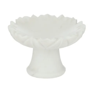 Marble Footed Trinket Bowl 12.5x7.5cm Wh