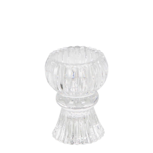 Salene Tealight & Candle Holder Clear 7x5cm