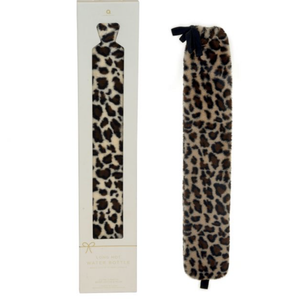 Long Hot Water Bottle­ - Leopard Faux Fur