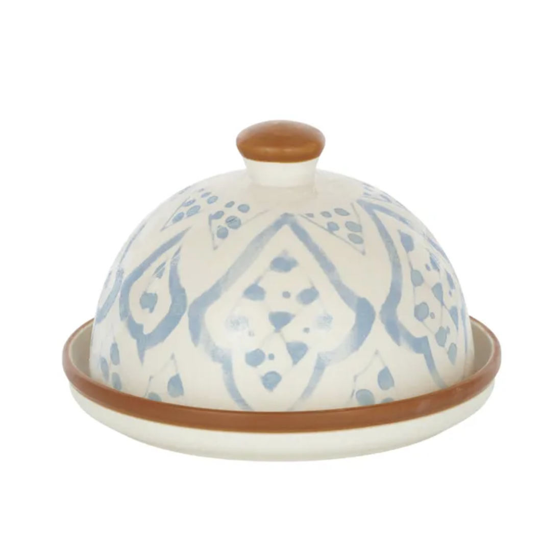 Aleah Cer Cheese/Butter Dome 15x10cm Blue