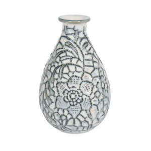Nilma Stone Lace Bud Vase Cream/Blue - Small