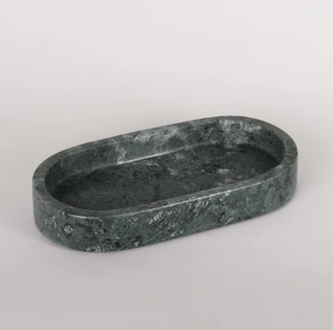 Oval Marble Tray 22x11cm - Green
