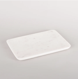 Flat Marble Rectangular Tray 20x13cm - White