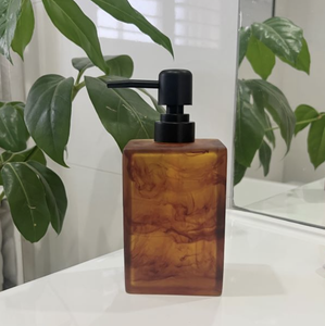 Resin Soap Dispenser 8x6x18cm - Amber